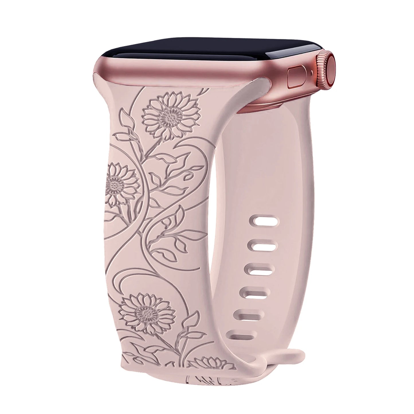 Floral Engraved Strap Apple Watch Band