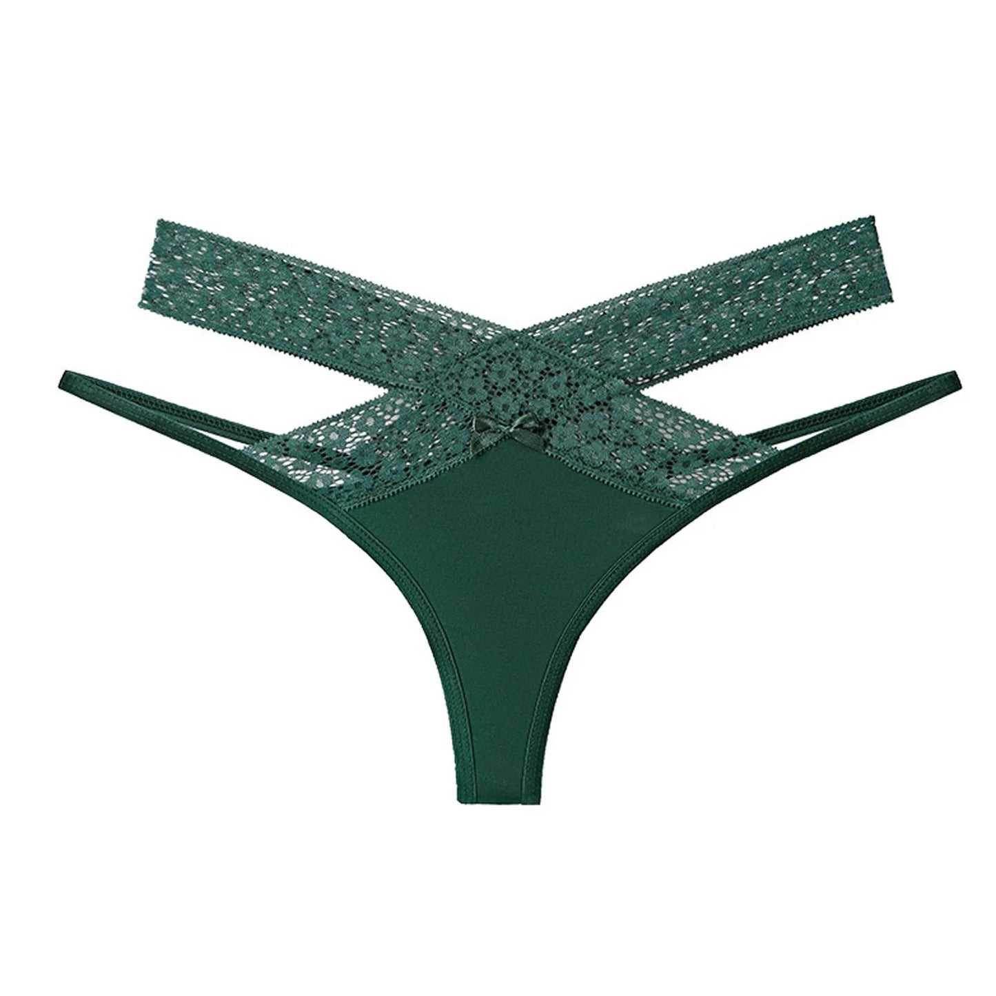 Women's Floral Lace Mesh Thong Panties