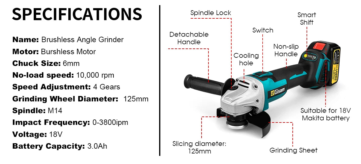 Brushless Angle Grinder