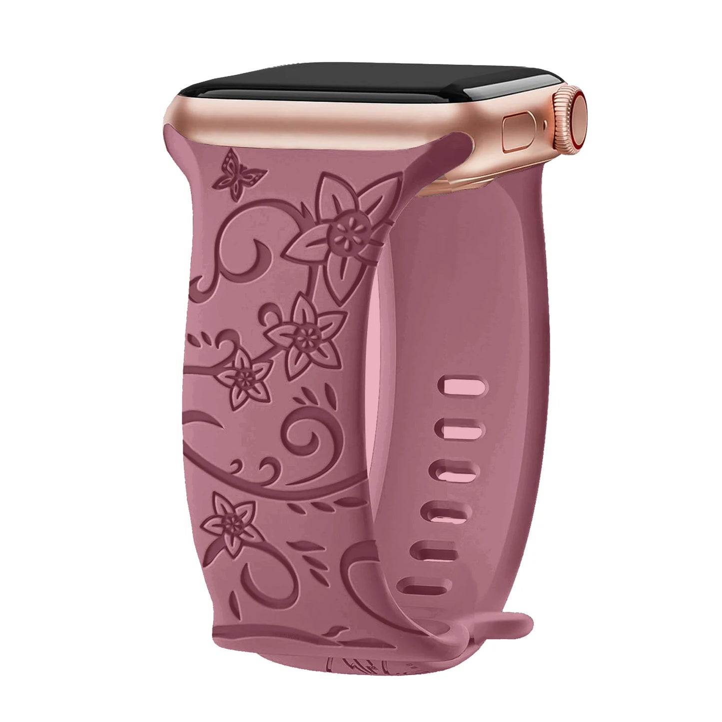 Floral Engraved Strap Apple Watch Band