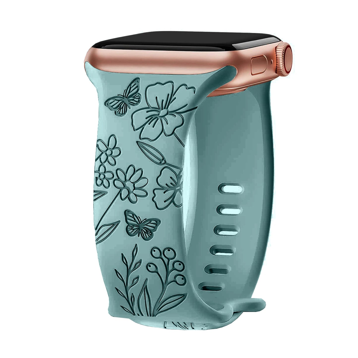 Floral Engraved Strap Apple Watch Band