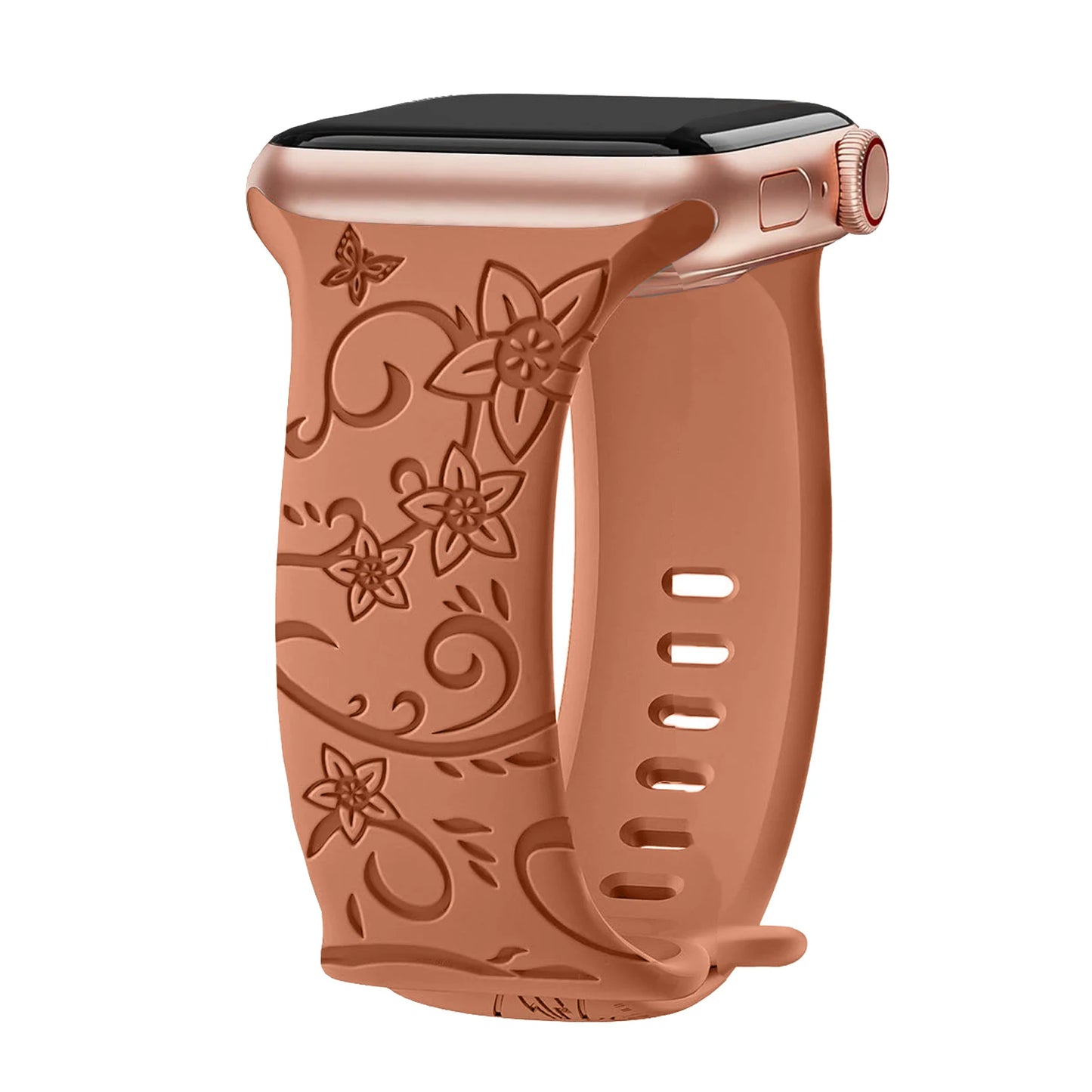 Floral Engraved Strap Apple Watch Band