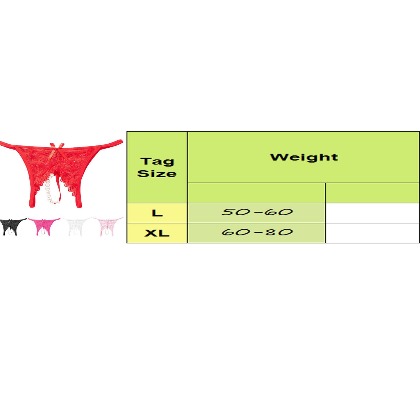 Women's Pearl Massage G-String Open Crotch Thong Panties