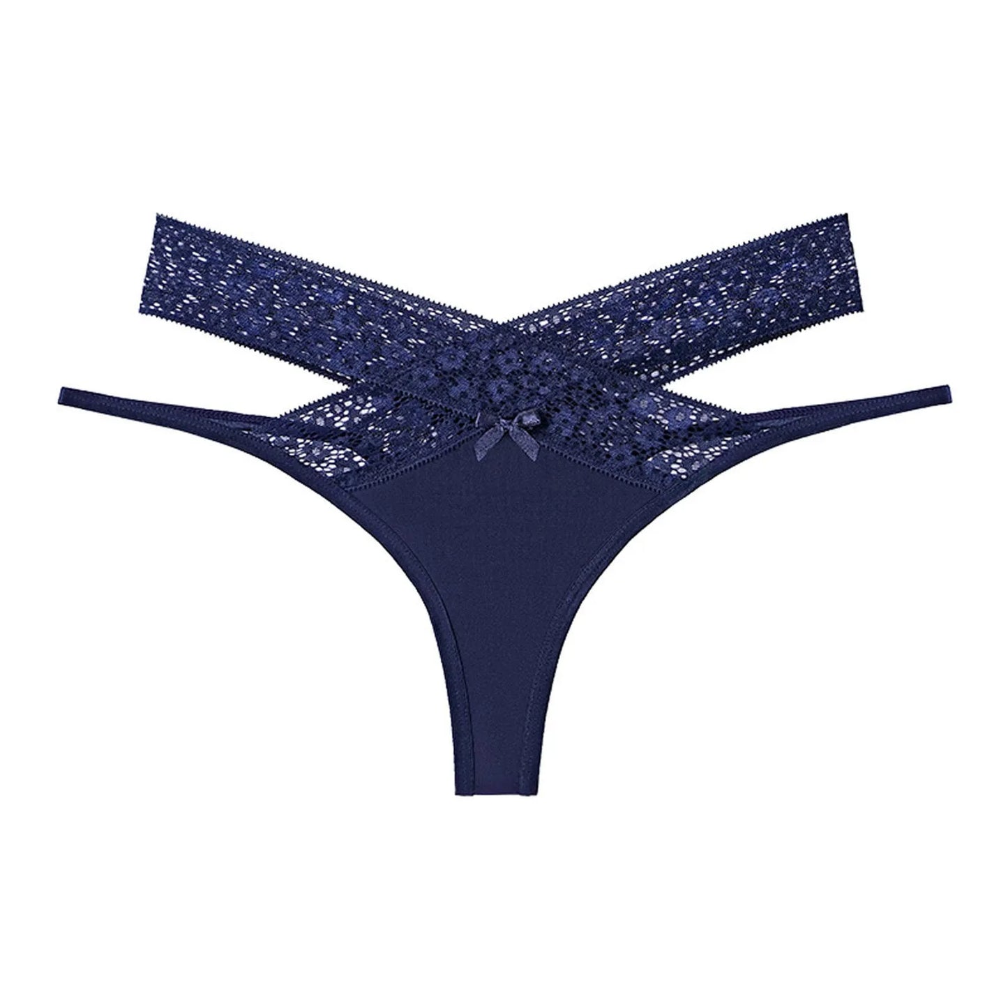 Women's Floral Lace Mesh Thong Panties