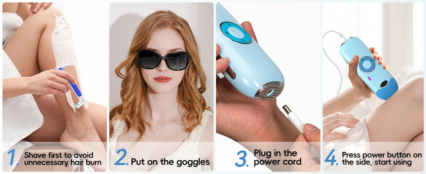 Hair Removal Laser IPL 22J Unlimited IGBT 5.2 cm² light Quick Flashes Painless Epilator Face Armpit Bikini Treament Boay Laser