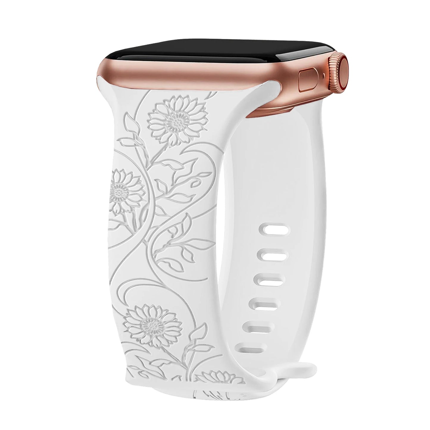 Floral Engraved Strap Apple Watch Band