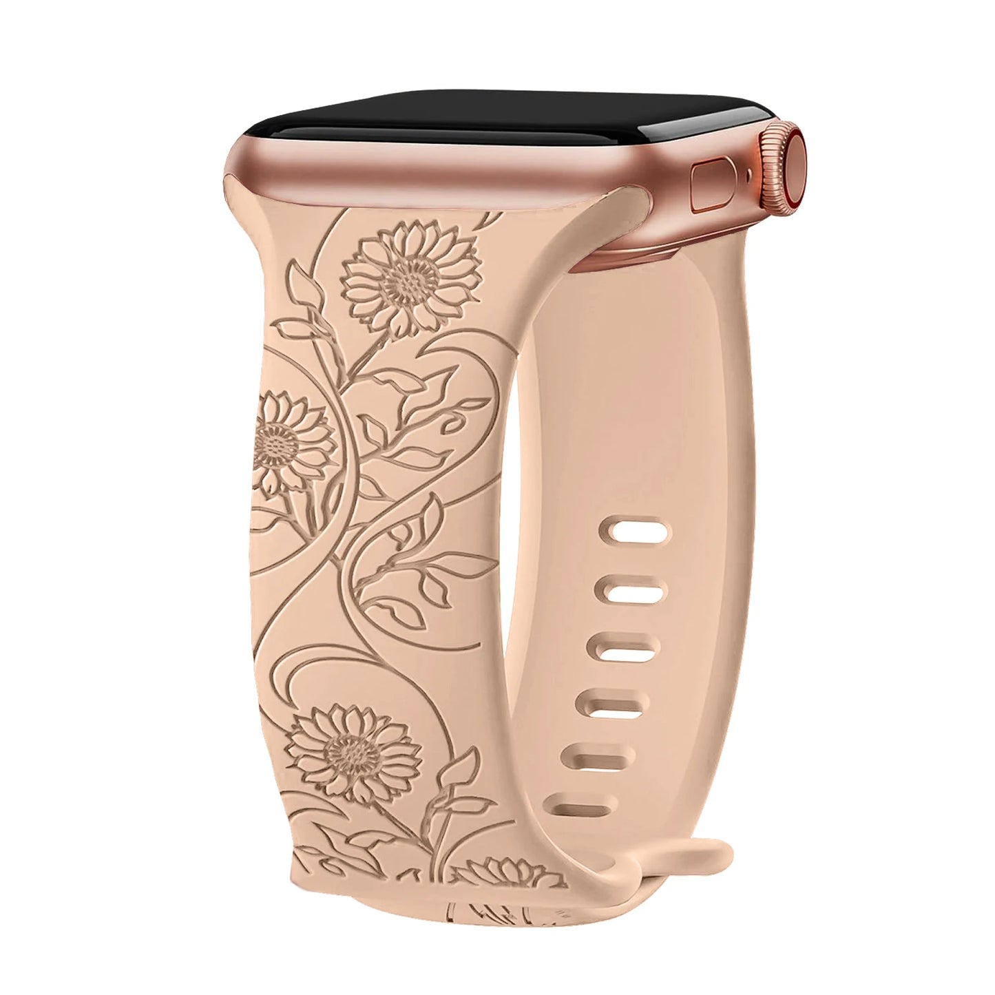 Floral Engraved Strap Apple Watch Band