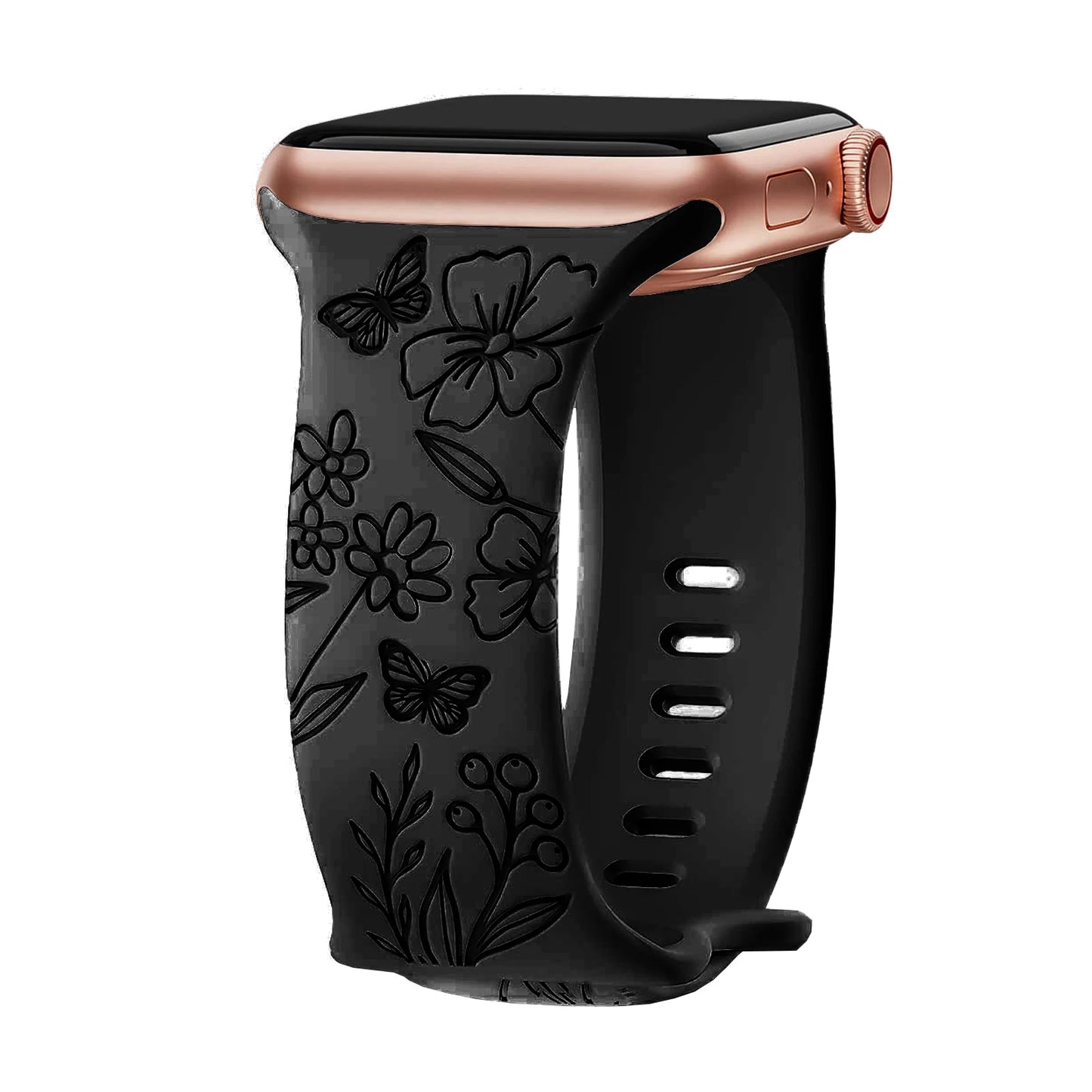 Floral Engraved Strap Apple Watch Band