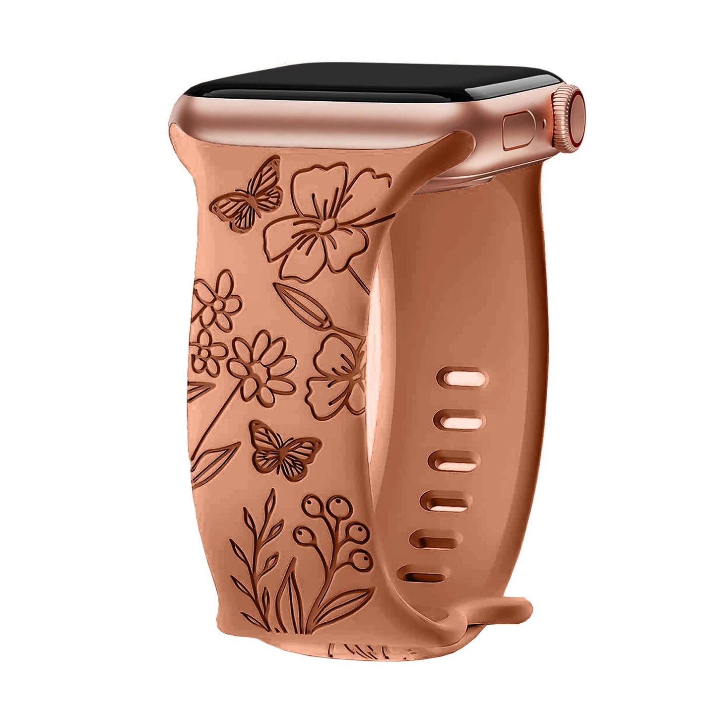 Floral Engraved Strap Apple Watch Band