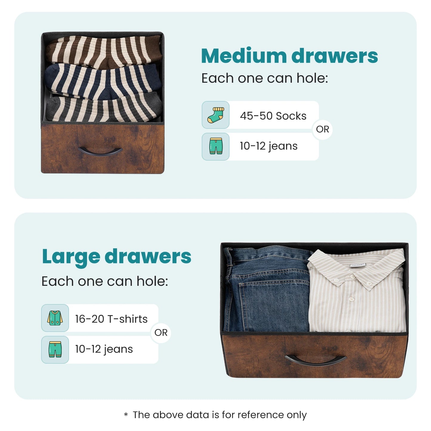 JHK Dresser For Bedroom With 7 Fabric Drawers Organizer Storage Closet Chest Clothes For Living Room Display Cabinet Of Furniture