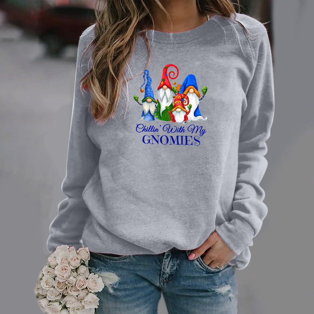 Suéter de manga larga con cuello redondo y corte ajustado de estilo europeo y americano para Navidad y otoño