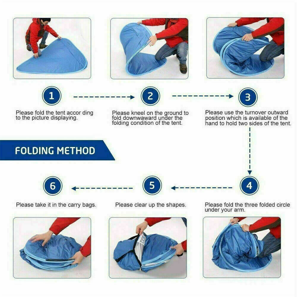 Tienda de playa emergente para 1 a 3 personas con clasificación UPF para protección solar UV, resistente al agua