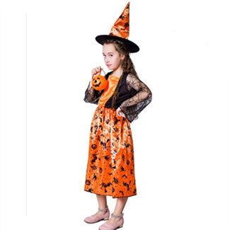 Children's Halloween Pumpkin Witch Dress
