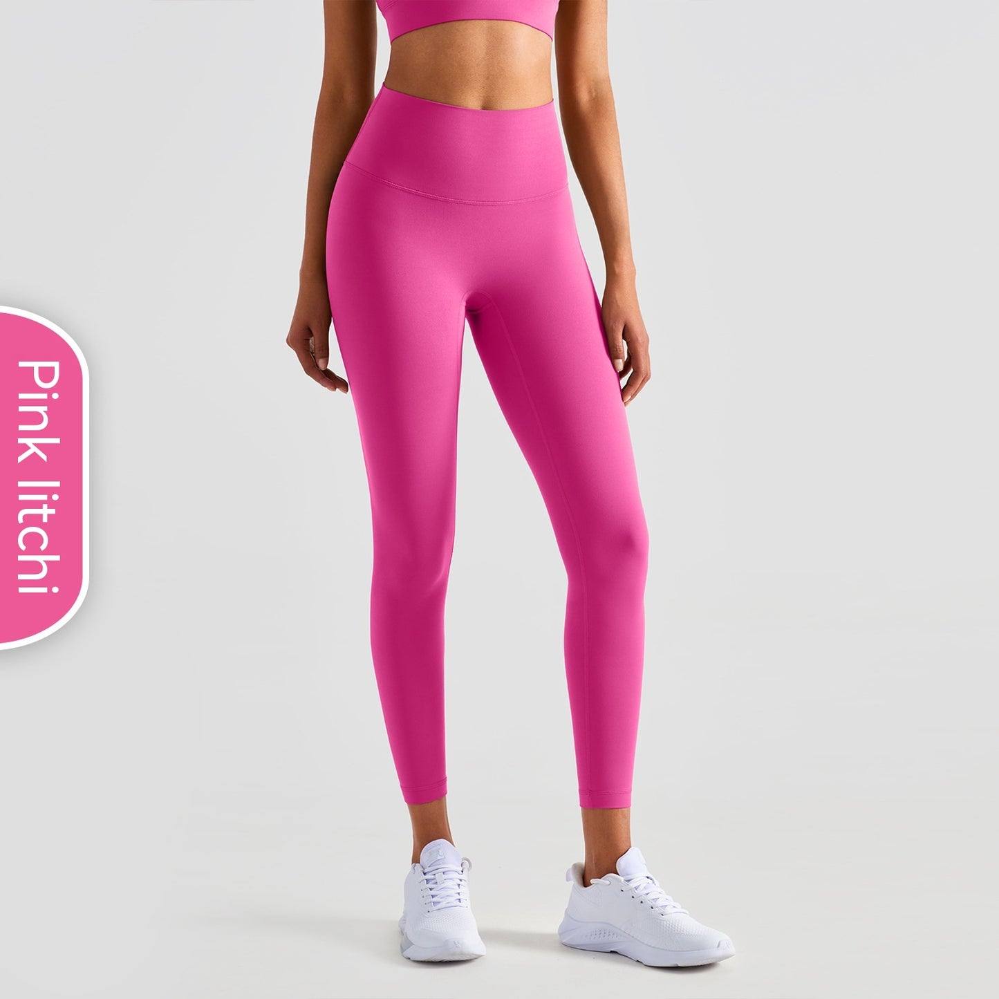 Pantalones de yoga ajustados con realce de cadera en color melocotón para mujer, de moda informal y de color puro