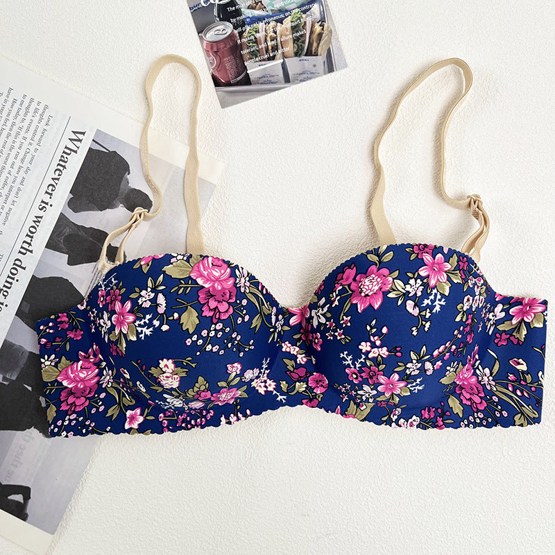 Sujetador push up transpirable elegante con diseño floral a la moda para mujer