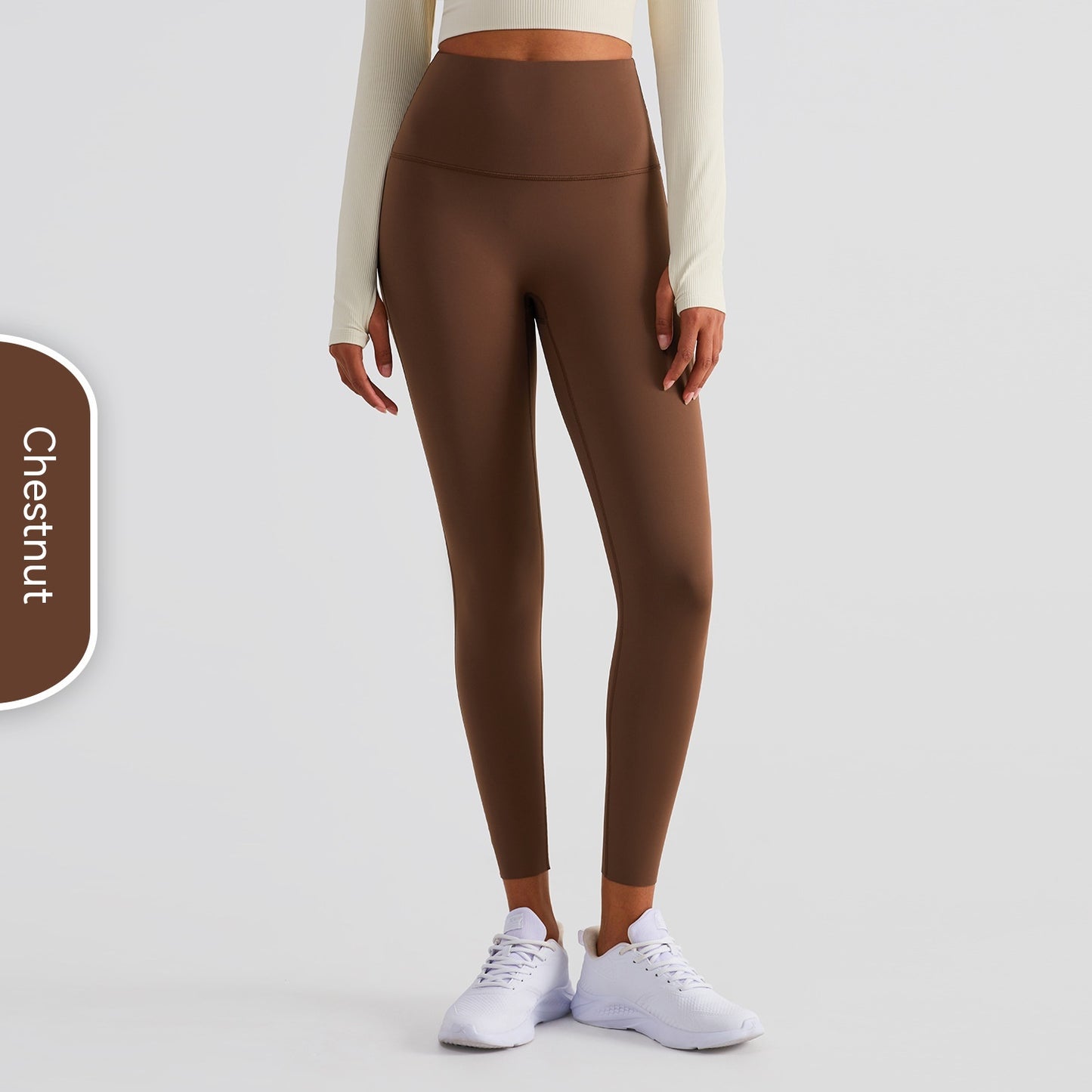 Pantalones de yoga con cintura alta y realce de cadera de color sólido informales a la moda para mujer