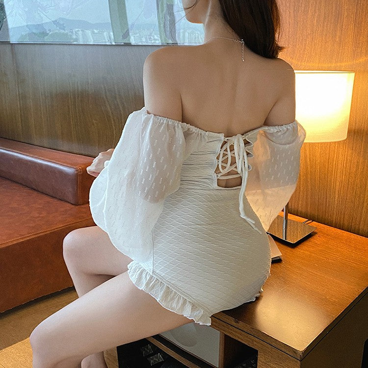 Fairy One-piece Puff Sleeve Swimsuit