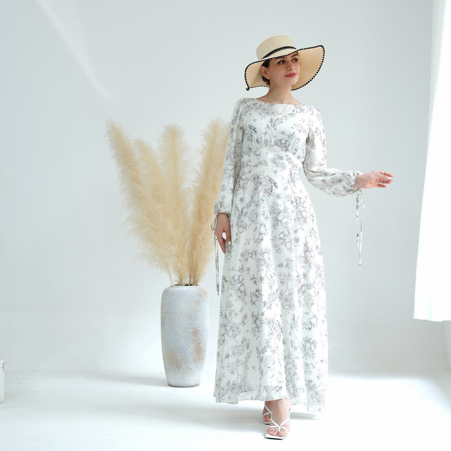 Vestido largo hasta los tobillos con estampado Pure Beauty