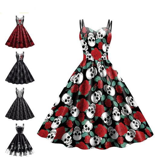 Women's Skeleton Skull Halloween Dress