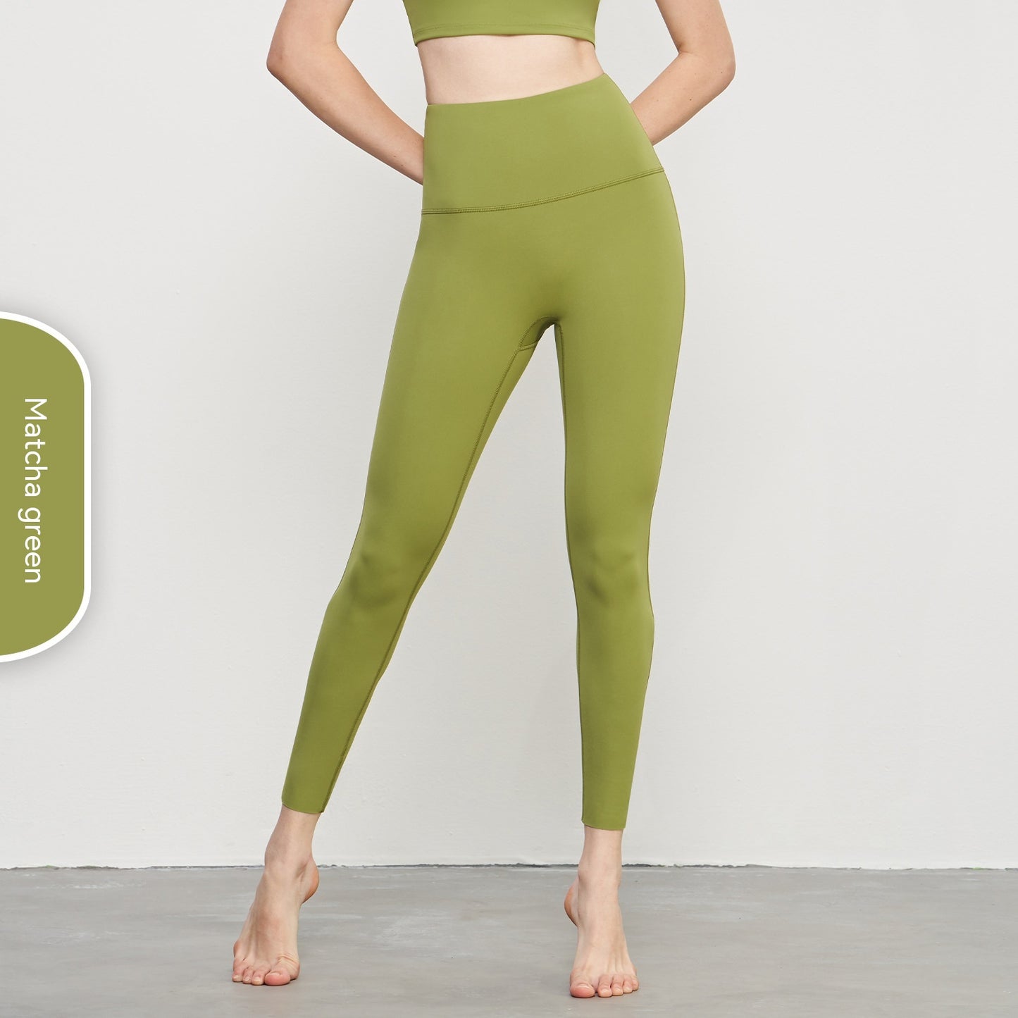 Pantalones de yoga con cintura alta y realce de cadera de color sólido informales a la moda para mujer