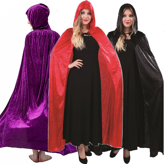 Women's Halloween Gold Velvet Cape Cloak