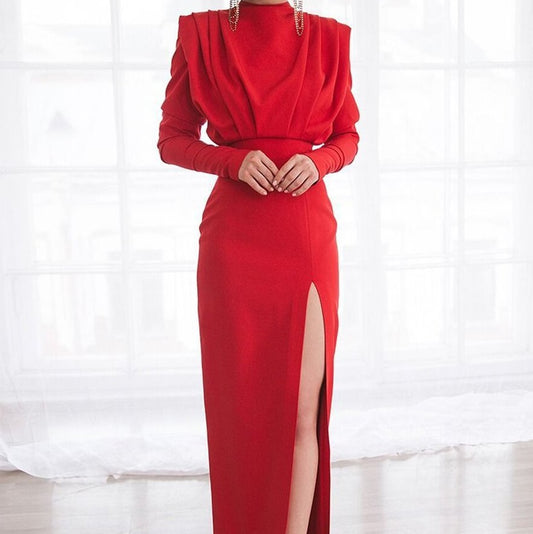 Vestido de moda de verano con cuello alto