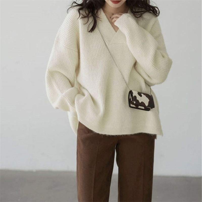 Suéter casual de color sólido para mujer