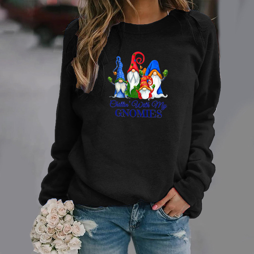 Suéter de manga larga con cuello redondo y corte ajustado de estilo europeo y americano para Navidad y otoño