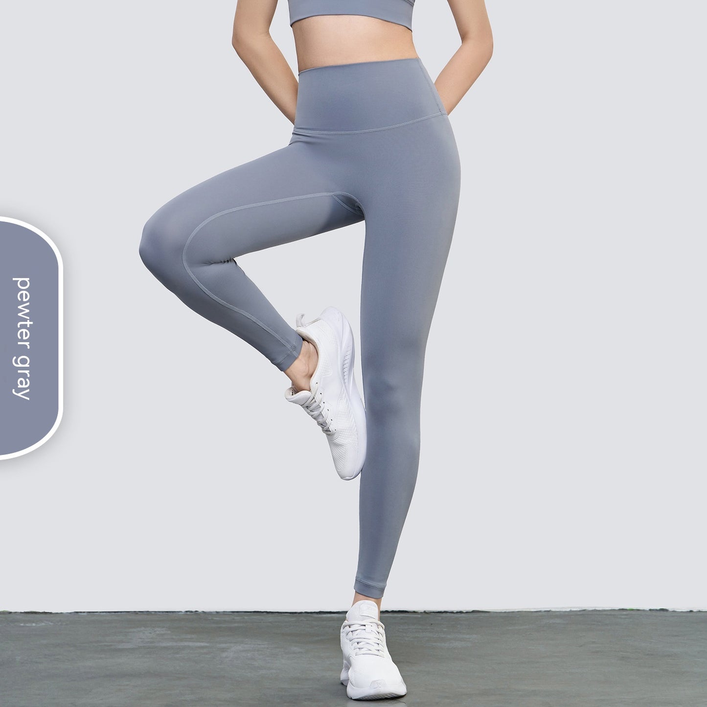 Pantalones de yoga ajustados con realce de cadera en color melocotón para mujer, de moda informal y de color puro