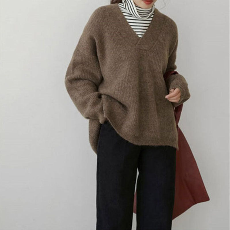 Suéter casual de color sólido para mujer