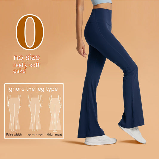 Pantalones de yoga acampanados de color liso informales a la moda para mujer, sin talla