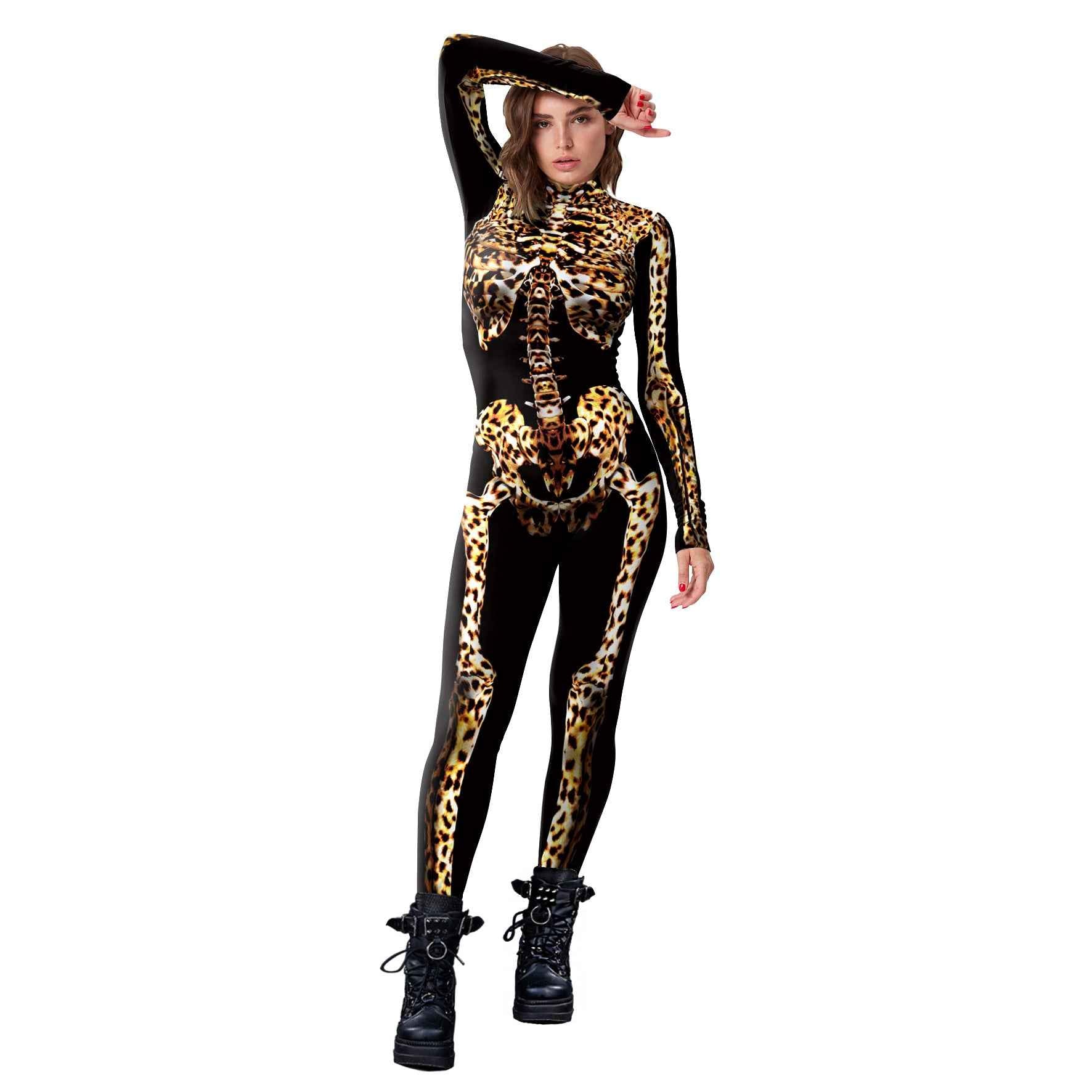 Halloween Leopard Skeleton Costume