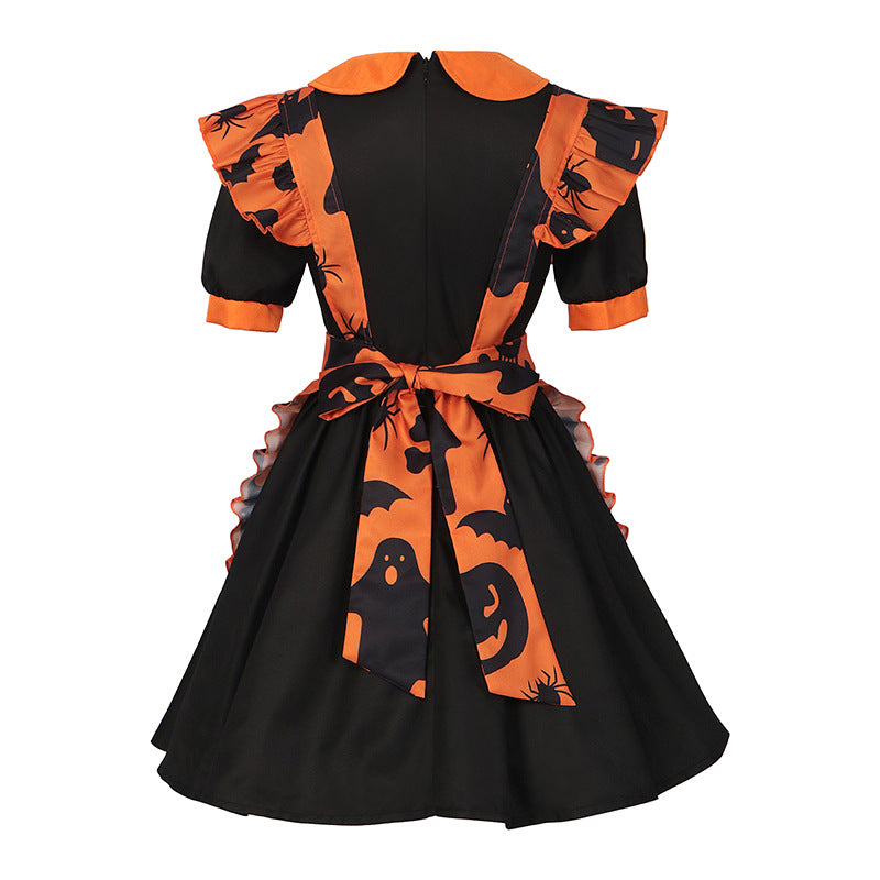 Women's Halloween pumpkin maid outfit