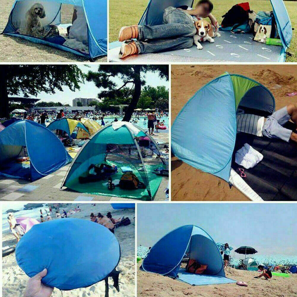 Tienda de playa emergente para 1 a 3 personas con clasificación UPF para protección solar UV, resistente al agua