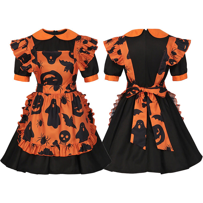 Women's Halloween pumpkin maid outfit